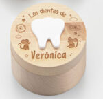 Caja dientes redonda personalizada para guardar los dientes de leche de los niño