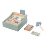 caja registradora en madera con escaner en color mint como regalo para los niños