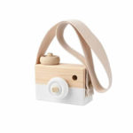 preciosa cámara de fotos de madera color blanco como regalo para los niños
