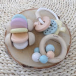 set juegos bebés de madera como regalo para el recién nacido